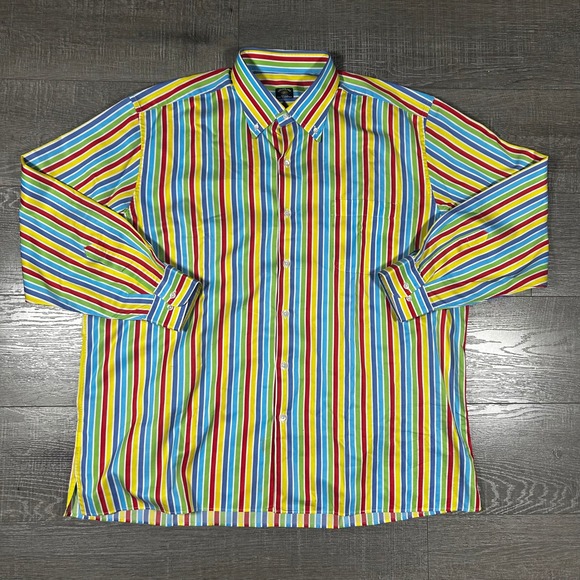Solemare Other - Solemare Maus & Hoffman Mens XXL Button Down Shirt Multi Color Stripe Italy 0380